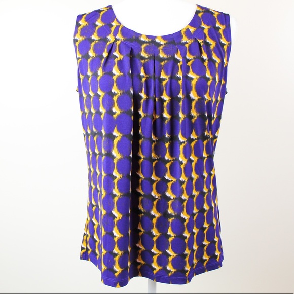 Kasper Tops - NWOT Kasper Sleeveless Purple Pattern Blouse